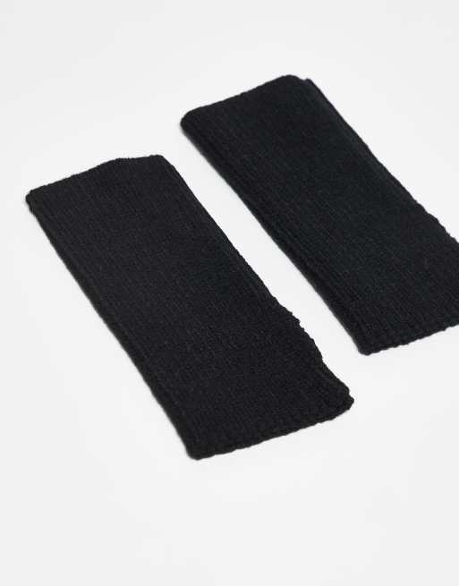ASOS DESIGN Short Rib Palmwarmer In Black