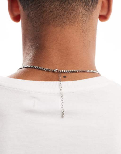 ASOS DESIGN Short Slim 4mm Neck Chain In Silver Tone - SILVER