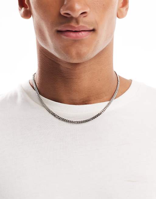 ASOS DESIGN short slim 4mm neck chain in silver tone - SILVER