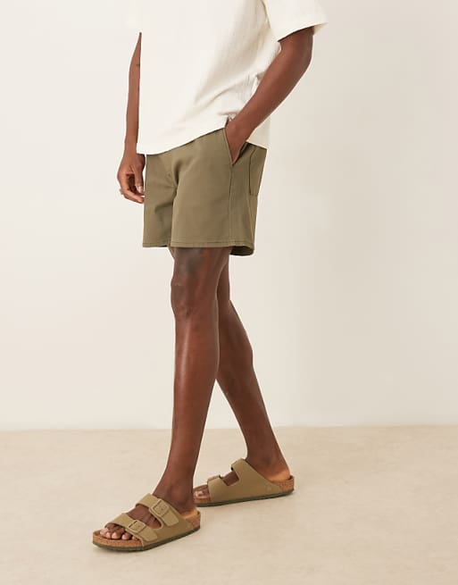 ASOS DESIGN Shorter Length Pull On Bermuda Short In Khaki