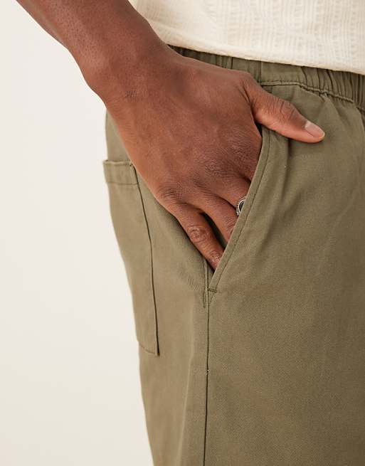 ASOS DESIGN Shorter Length Pull On Bermuda Short In Khaki