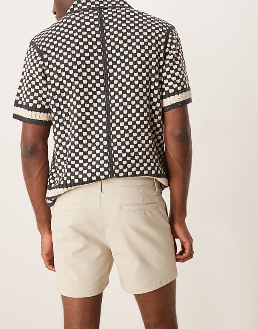 ASOS DESIGN Shorter Length Skinny Chino Shorts In Stone