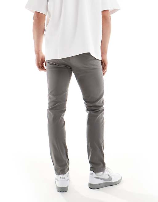 ASOS DESIGN Skinny Chinos In Charcoal