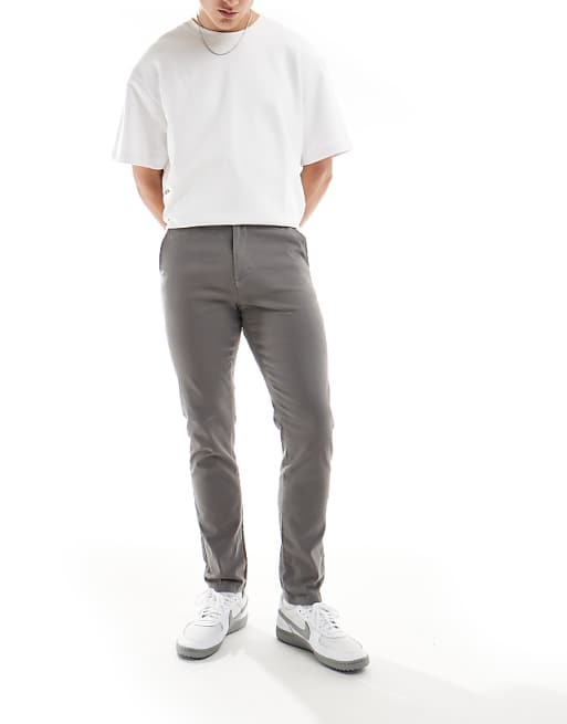 ASOS DESIGN Skinny Chinos In Charcoal