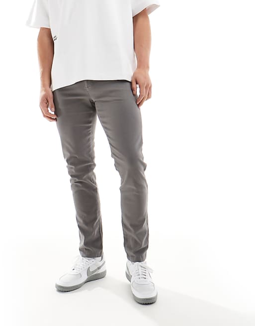ASOS DESIGN skinny chinos in charcoal