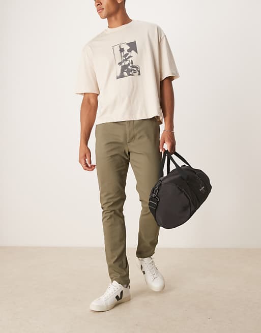 ASOS DESIGN skinny chinos in khaki