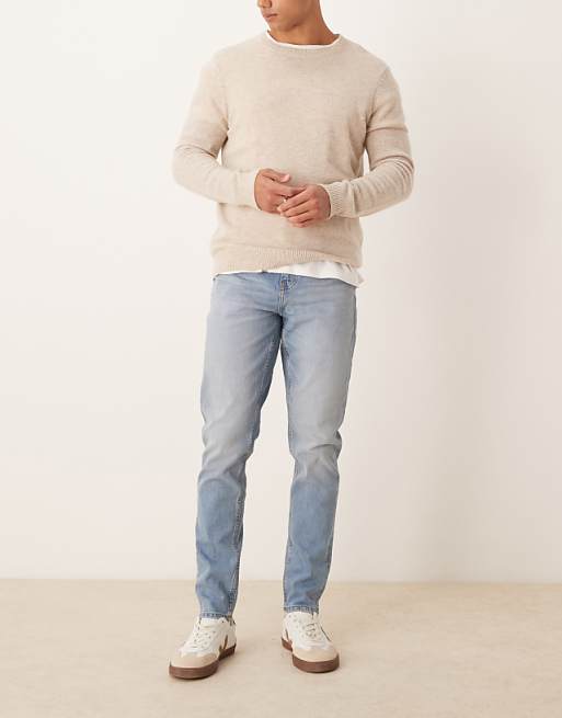 ASOS DESIGN skinny jeans in light wash blue