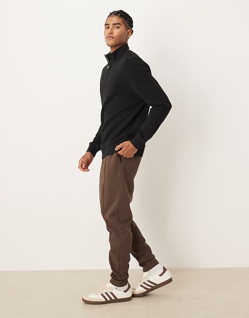 ASOS DESIGN Skinny Jogger With Pintucks In Brown