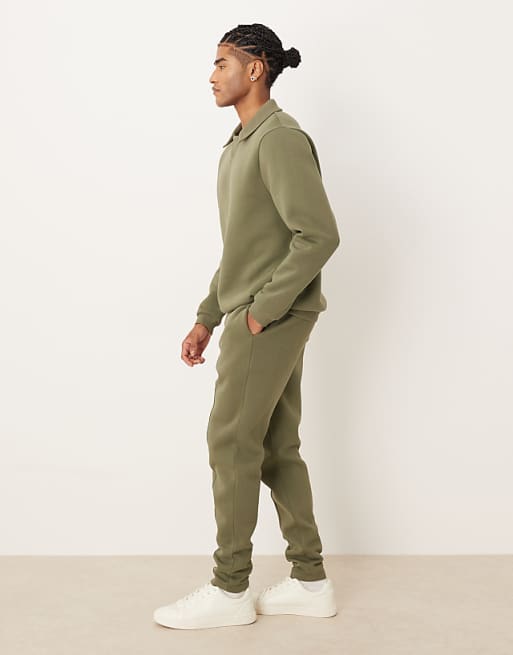 ASOS DESIGN Skinny Jogger With Pintucks In Green
