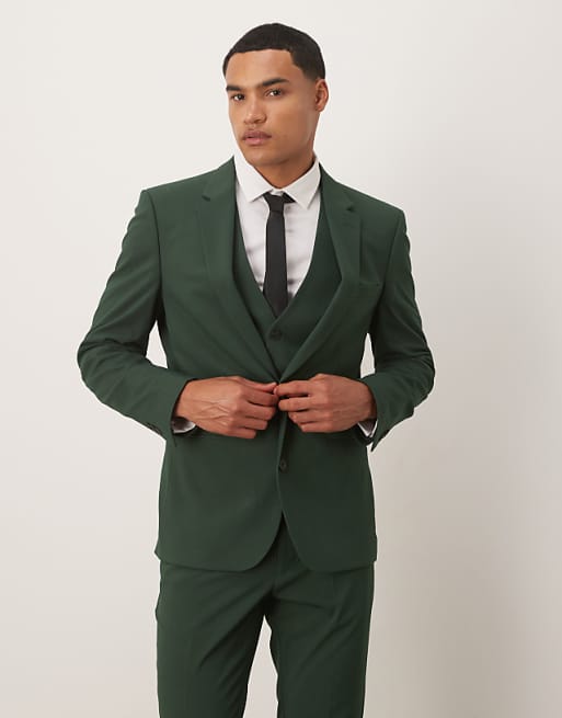 ASOS DESIGN Skinny Suit Fit Dark Green