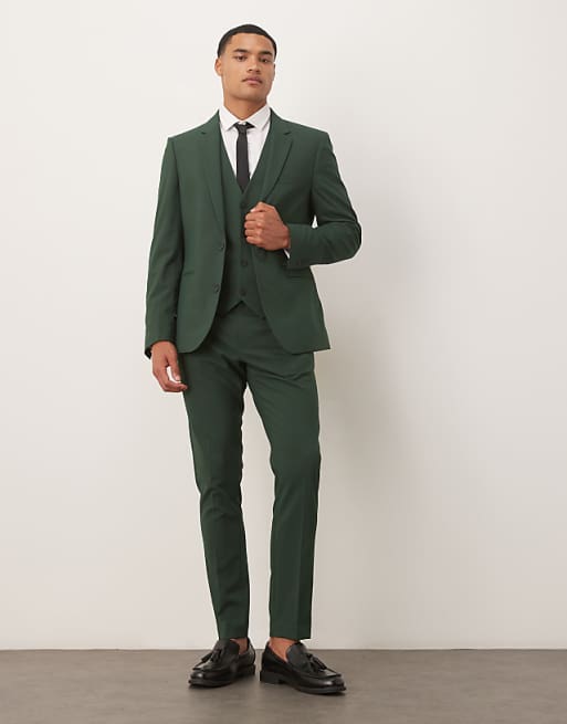 ASOS DESIGN skinny suit fit dark green