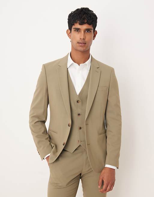 ASOS DESIGN Skinny Suit In Khaki Colour