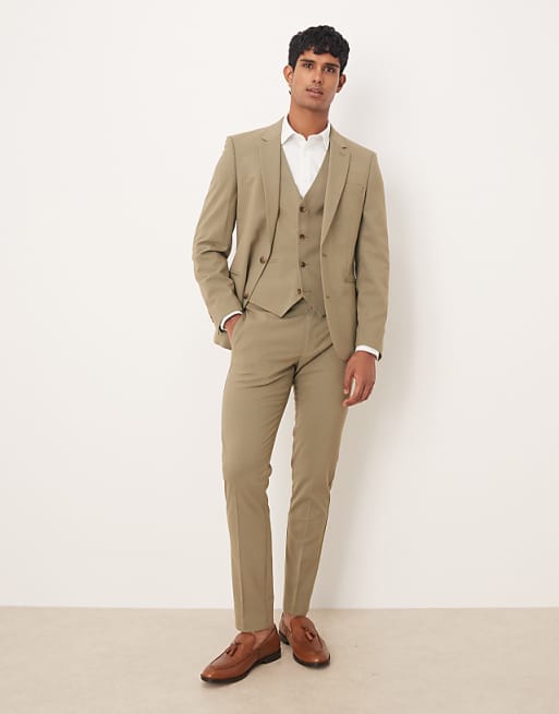 ASOS DESIGN Skinny Suit In Khaki Colour
