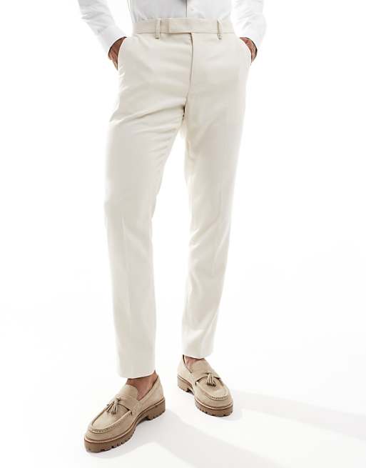 ASOS DESIGN Skinny Suit In Stone Textured Basketweave