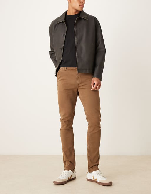 ASOS DESIGN Skinny Trousers In Brown