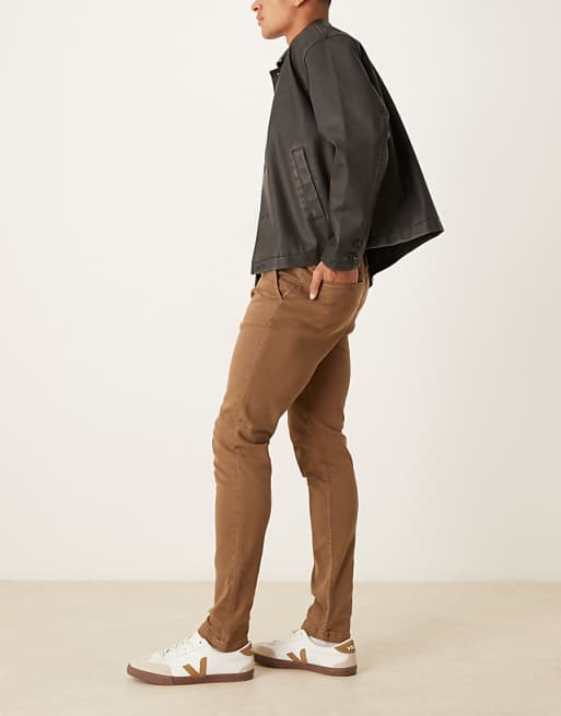 ASOS DESIGN Skinny Trousers In Brown