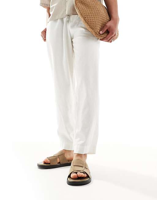 ASOS DESIGN Slider Sandals In Beige