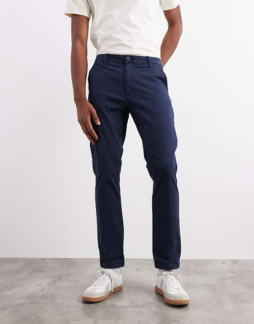 ASOS DESIGN Slim Chinos In Navy