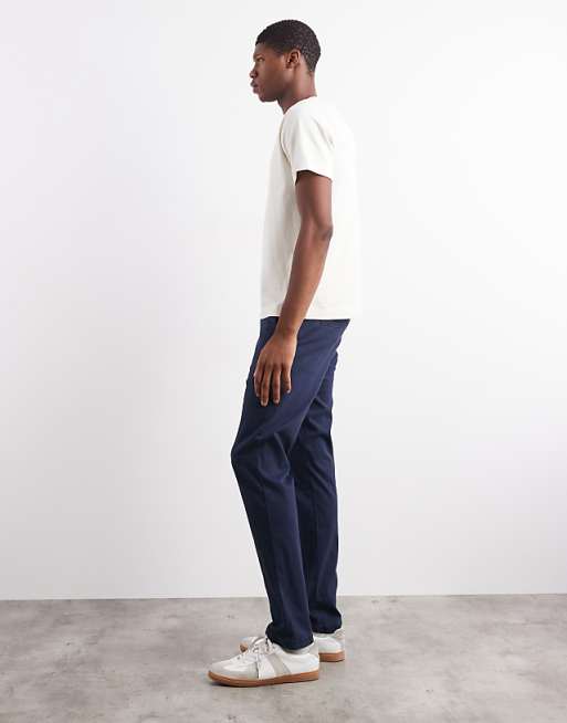 ASOS DESIGN Slim Chinos In Navy