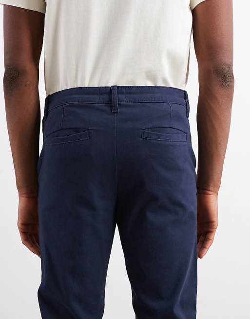 ASOS DESIGN Slim Chinos In Navy