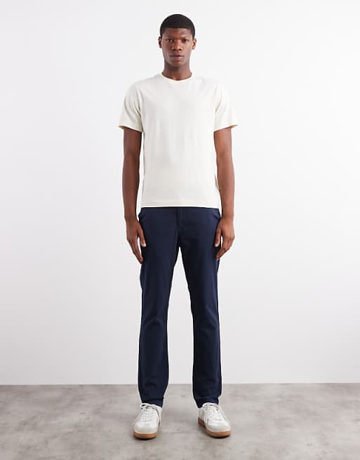 ASOS DESIGN slim chinos in navy