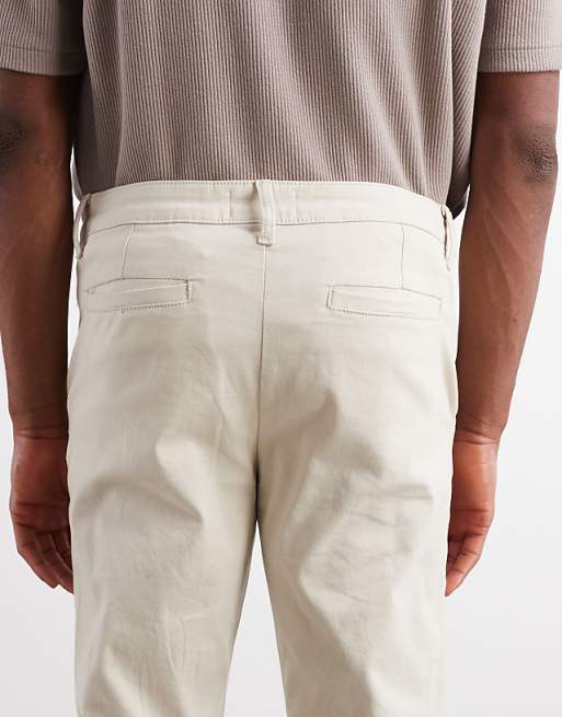 ASOS DESIGN Slim Chinos In Stone