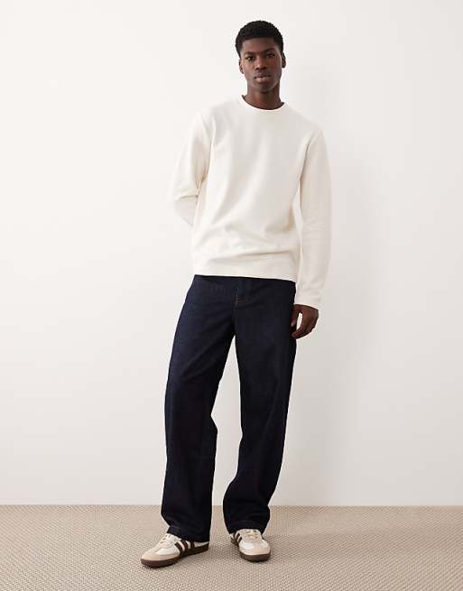 ASOS DESIGN Slim Fit Long Sleeve Ribbed T-shirt In White
