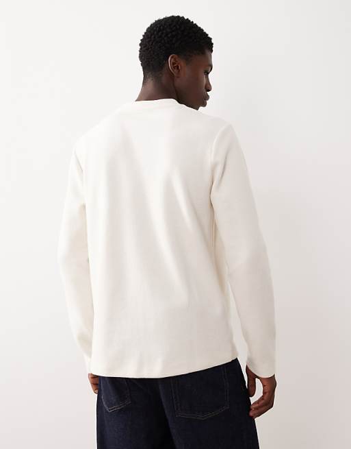 ASOS DESIGN Slim Fit Long Sleeve Ribbed T-shirt In White