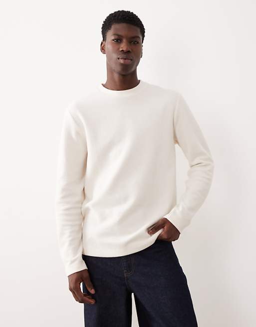 ASOS DESIGN slim fit long sleeve ribbed t-shirt in white