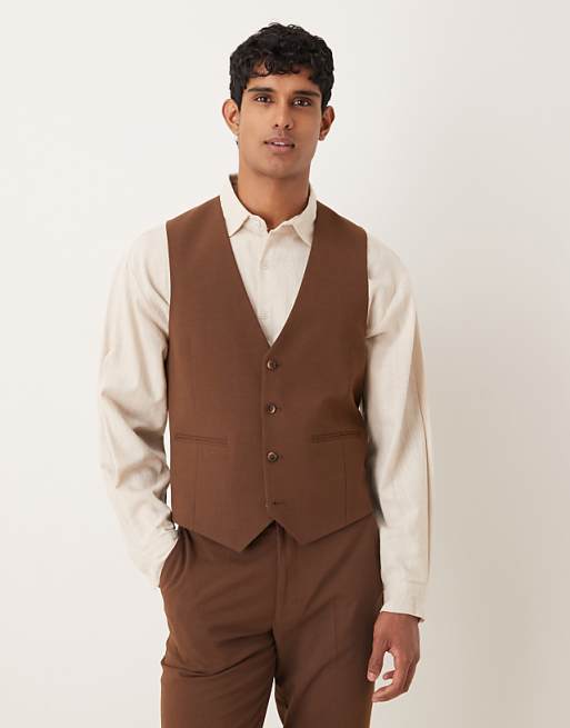 ASOS DESIGN Slim Fit Suit In Brown
