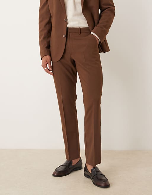 ASOS DESIGN Slim Fit Suit In Brown
