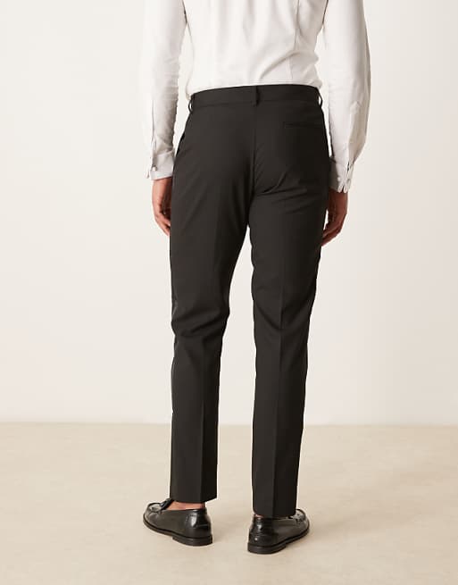 ASOS DESIGN Slim Fit Tuxedo Trousers In Black