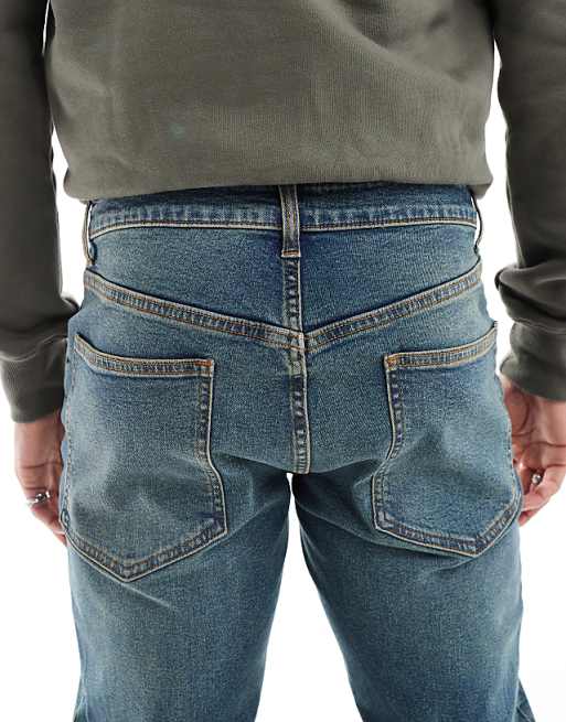 ASOS DESIGN Slim Jeans In Mid Wash Blue With Tint