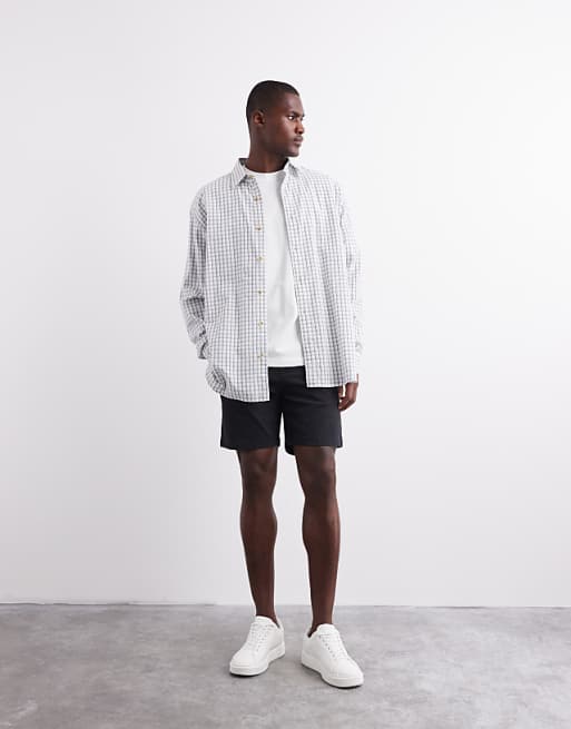 ASOS DESIGN Slim Mid Length Chino Bermuda Shorts In Black