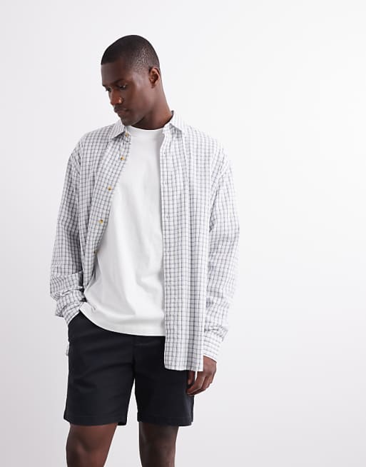 ASOS DESIGN slim mid length chino bermuda shorts in black