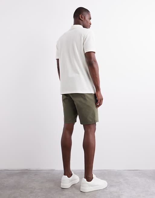 ASOS DESIGN Slim Regular Length Chino Shorts In Khaki