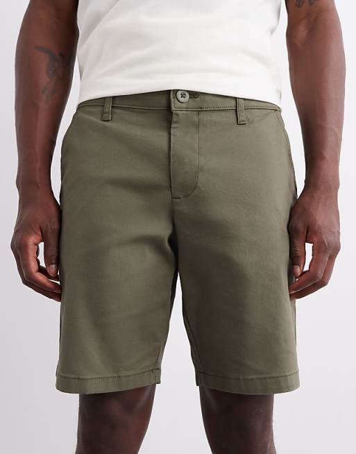ASOS DESIGN Slim Regular Length Chino Shorts In Khaki