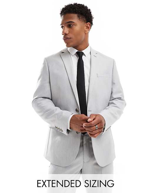 ASOS DESIGN Slim Suit In Grey Herringbone