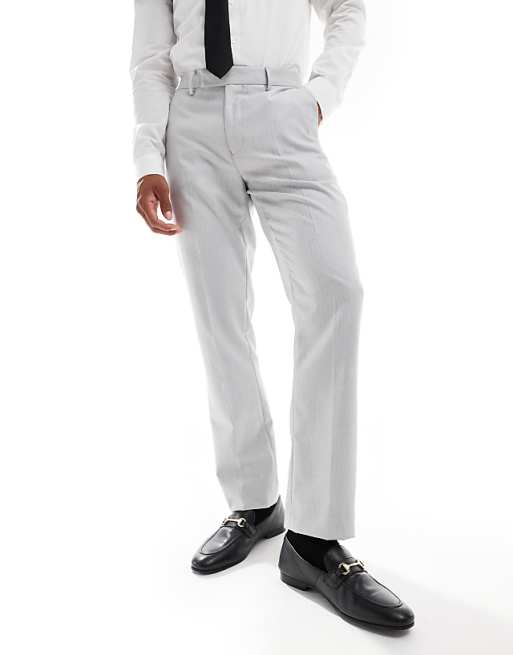 ASOS DESIGN Slim Suit In Grey Herringbone
