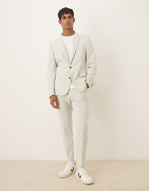 ASOS DESIGN slim suit in light grey