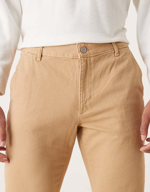 ASOS DESIGN Slim Trousers In Beige