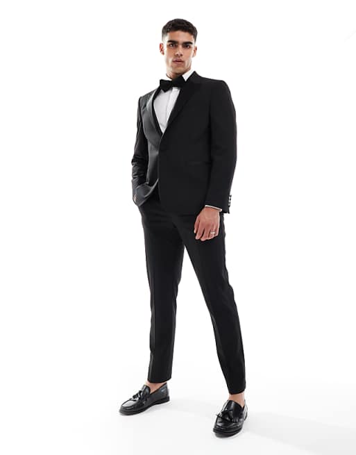 ASOS DESIGN slim tuxedo in black colour