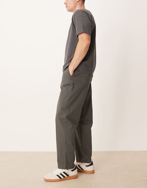 ASOS DESIGN Smart Carrot Fit Trousers In Charcoal