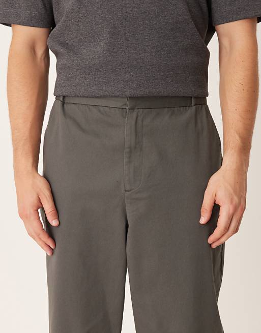 ASOS DESIGN Smart Carrot Fit Trousers In Charcoal