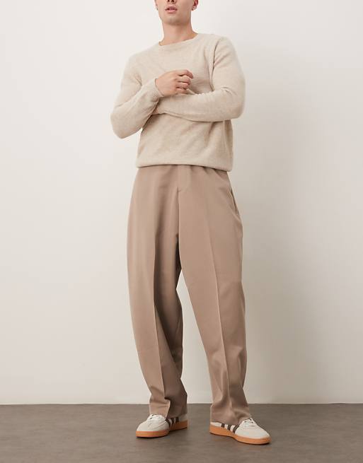 ASOS DESIGN Smart Extreme Tapered Trousers In Dark Stone