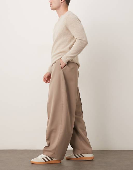 ASOS DESIGN Smart Extreme Tapered Trousers In Dark Stone