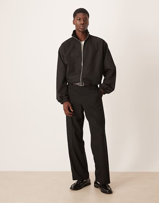 ASOS DESIGN Smart Funnel Neck Jacket In Black