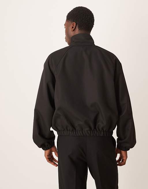 ASOS DESIGN Smart Funnel Neck Jacket In Black