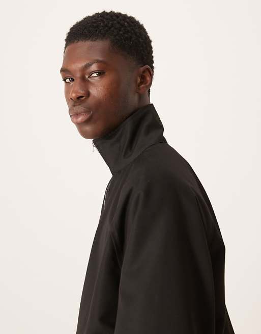ASOS DESIGN Smart Funnel Neck Jacket In Black