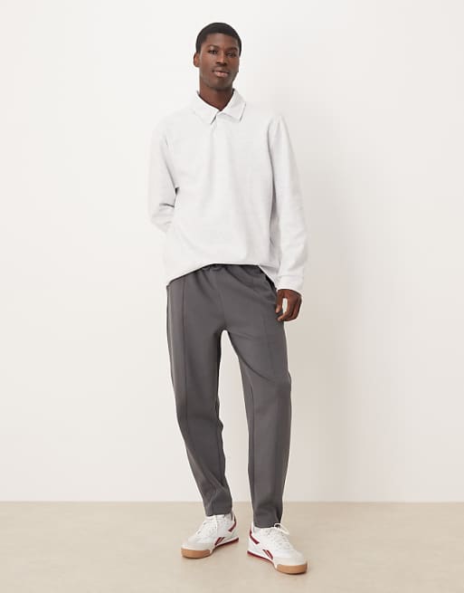 ASOS DESIGN Smart Scuba-style Fabric Polo Shirt In Oatmeal Marl Co-ord